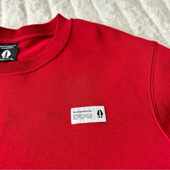 Men’s Bearded Goat Void Crew Rugged Sweatshirt Sz L Cotton Fleece Heavy Duty - Picture 6 of 10